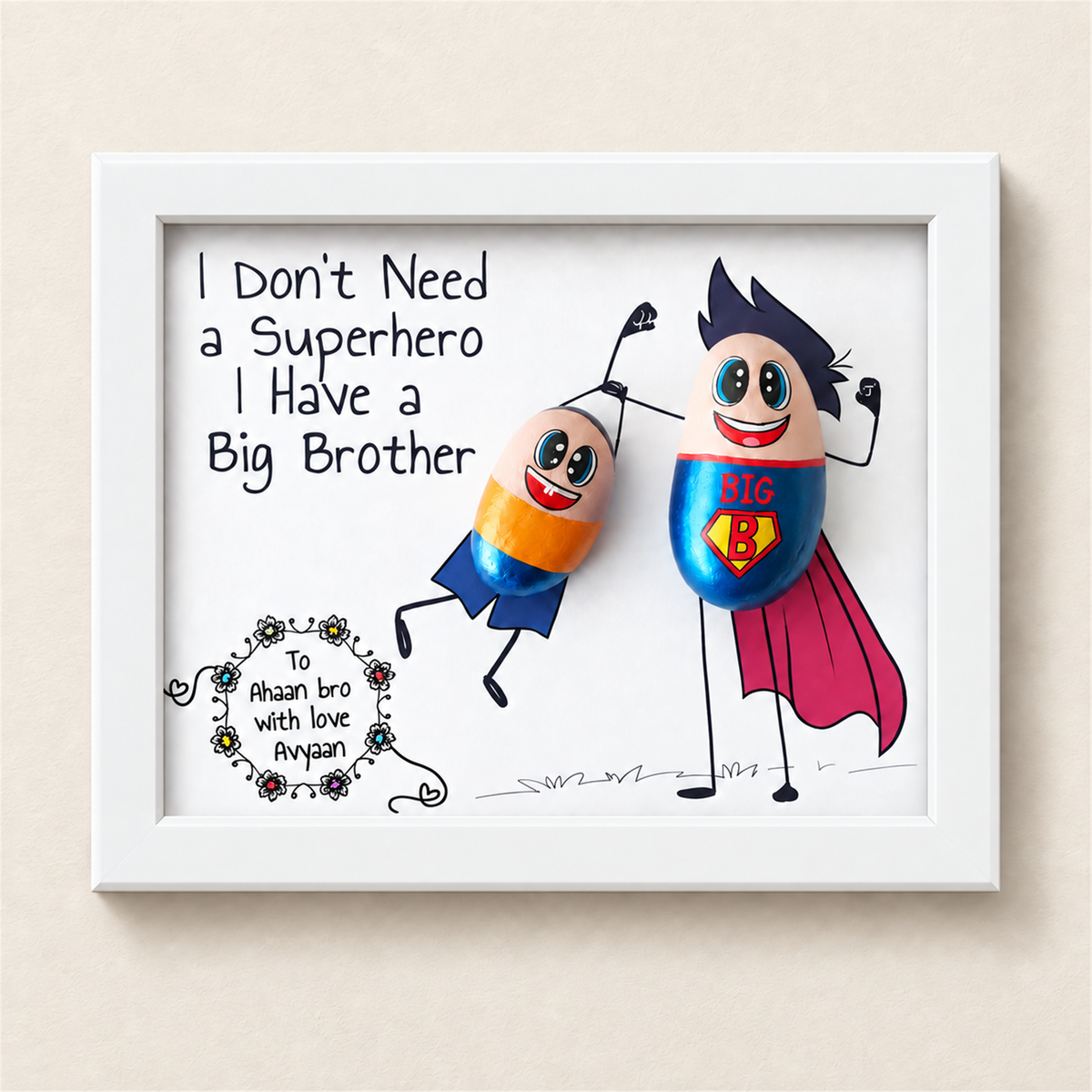 Superhero Big Bro - white frame