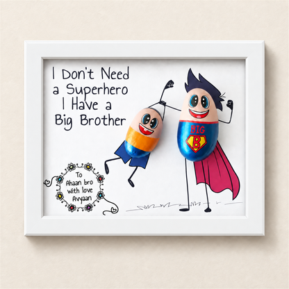 Superhero Big Bro - white frame