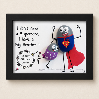Superhero Brother - black frame