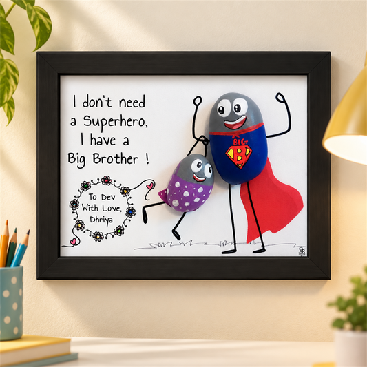 Superhero Brother - black frame