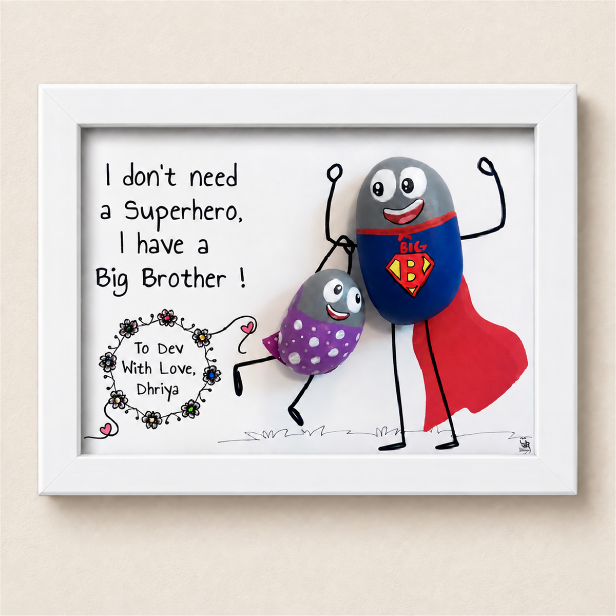 Superhero Brother - white frame