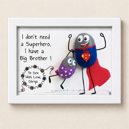 Superhero Brother - white frame