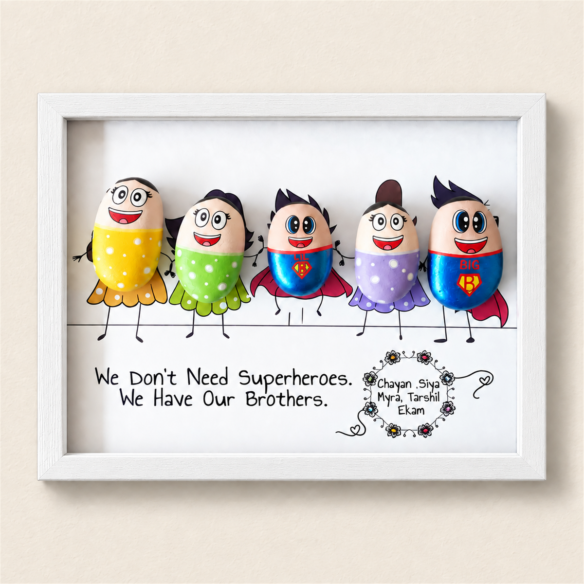 Superhero Brothers - white frame
