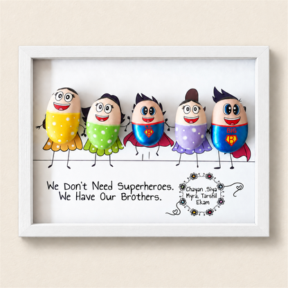 Superhero Brothers - white frame