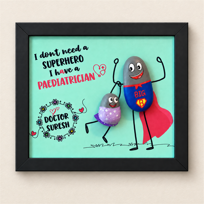 Superhero Paediatrician - Doctors - black frame