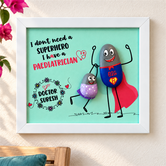 Superhero Paediatrician - Doctors - white frame