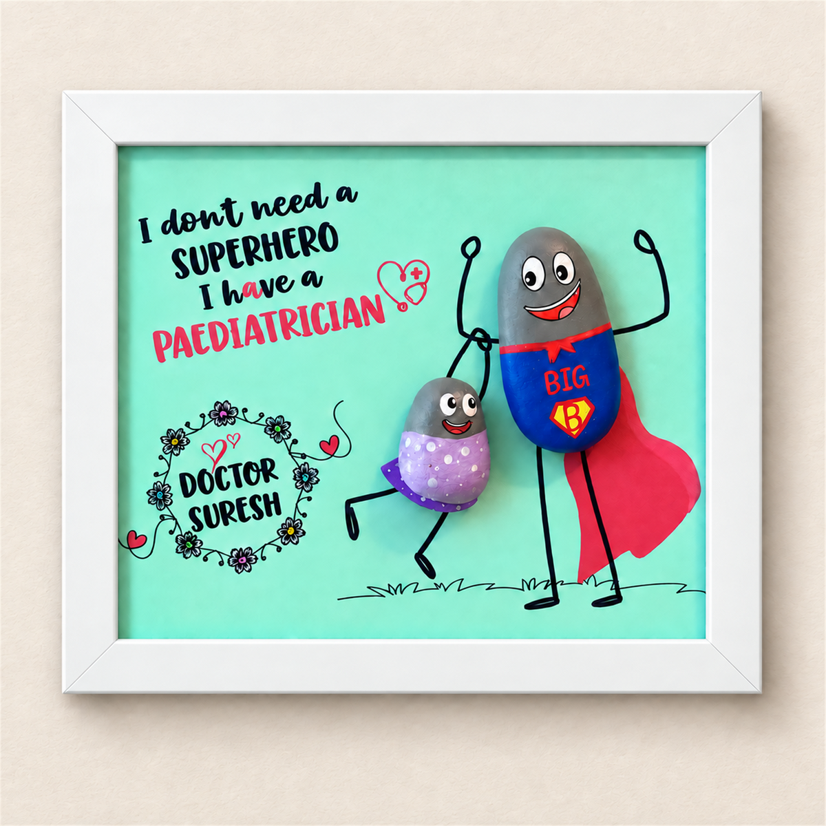 Superhero Paediatrician - Doctors - white frame