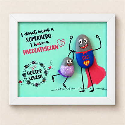 Superhero Paediatrician - Doctors - white frame