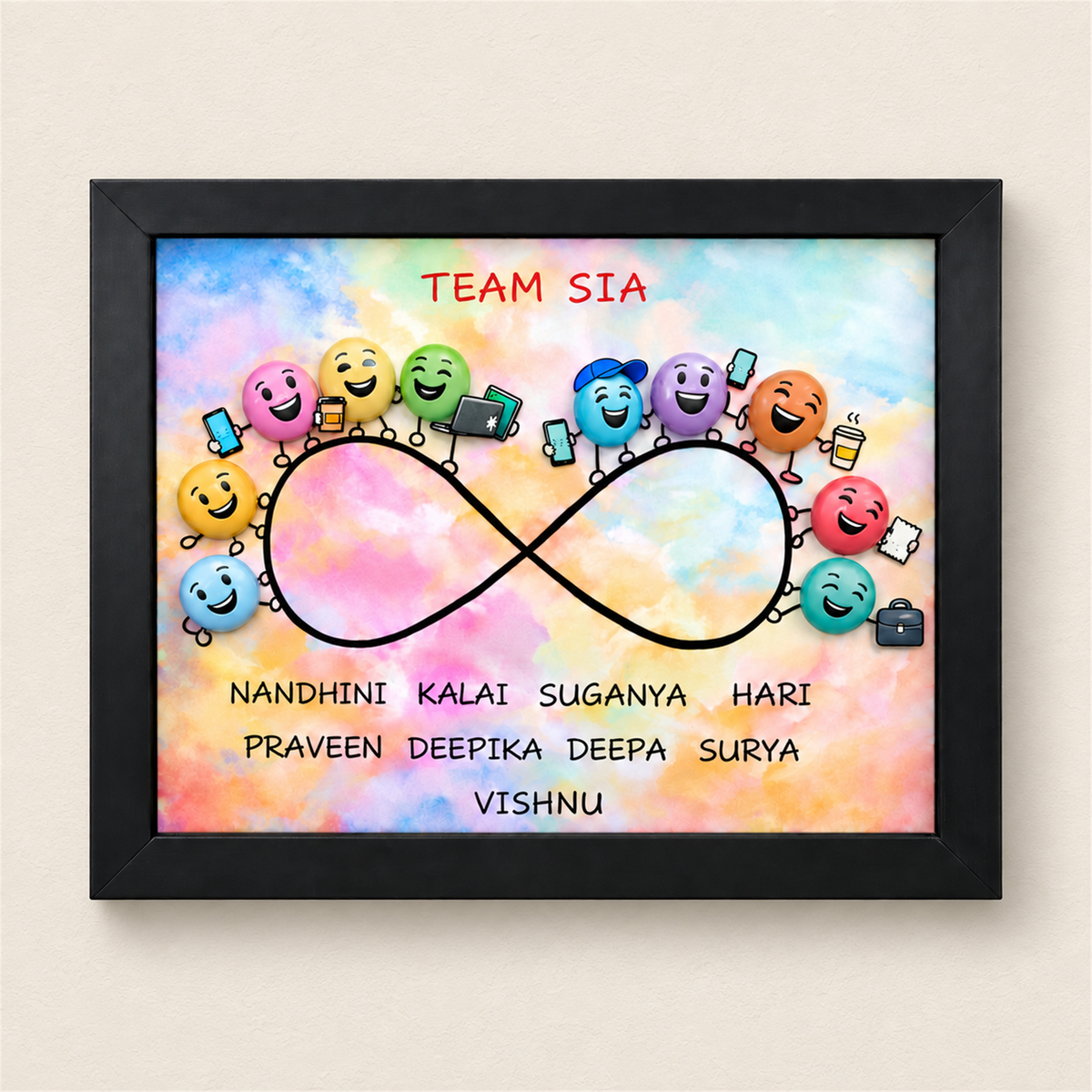 Team Goals Friends & Colleagues - black frame