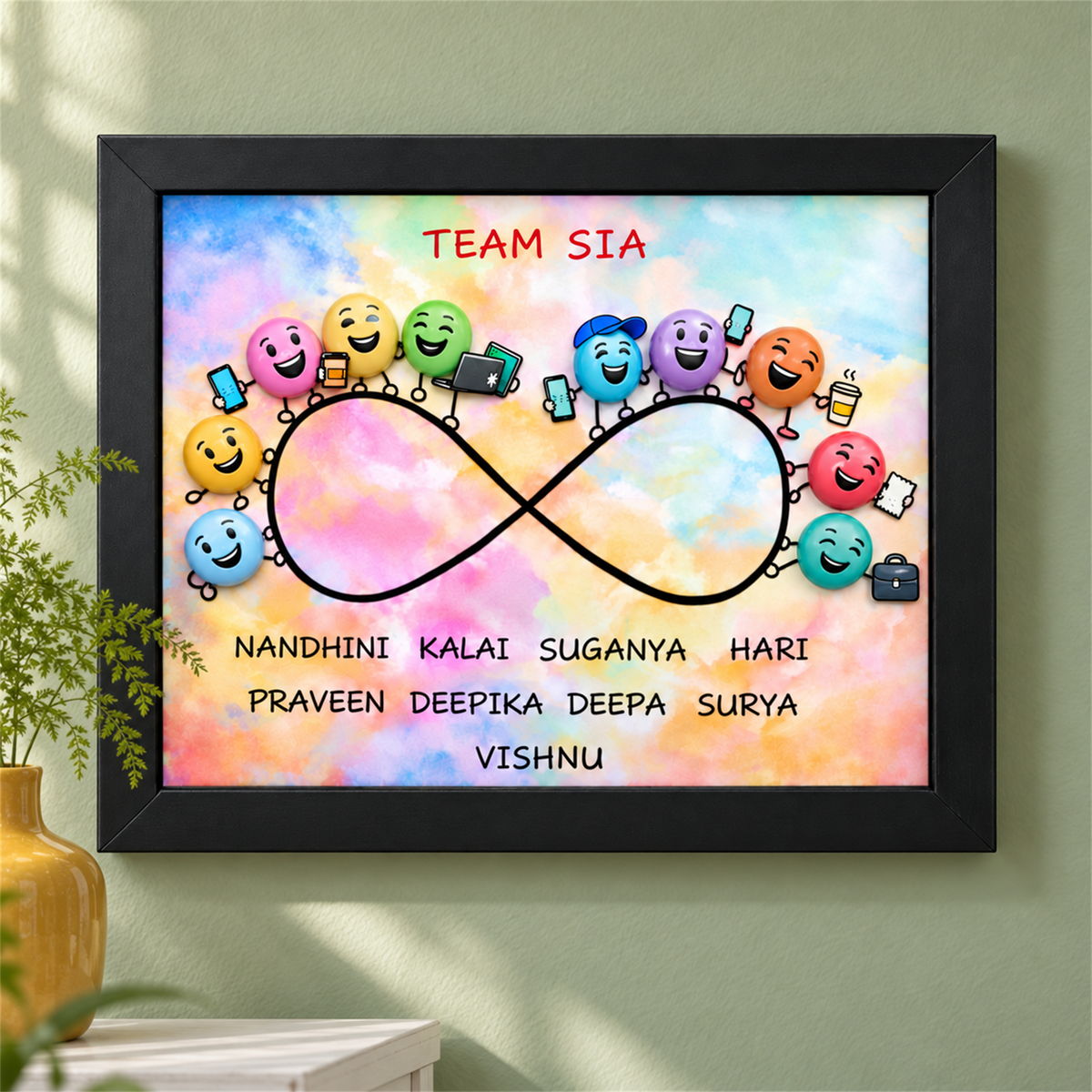 Team Goals Friends & Colleagues - black frame