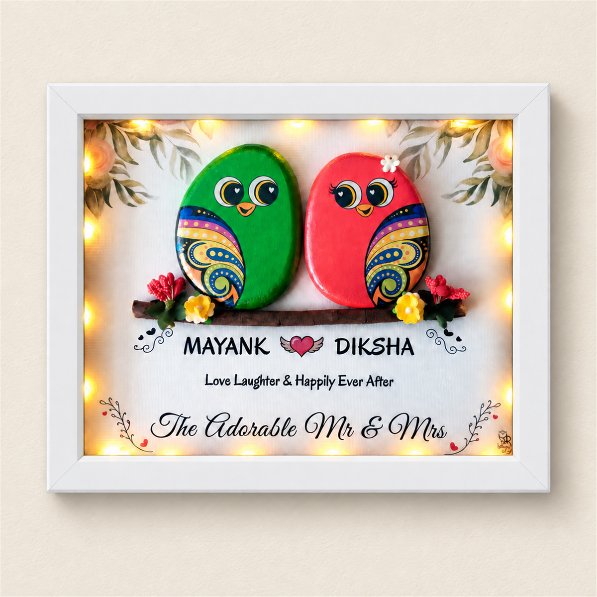The Adorable Mr & Mrs - white frame