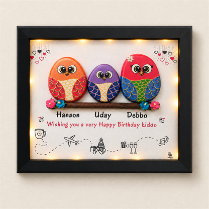 Three Friends Wall Frame - black frame