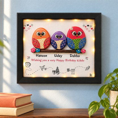 Three Friends Wall Frame - black frame