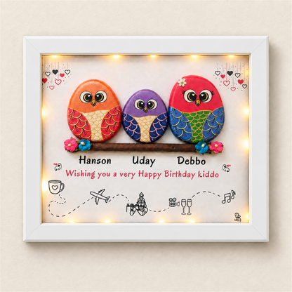 Three Friends Wall Frame - white frame