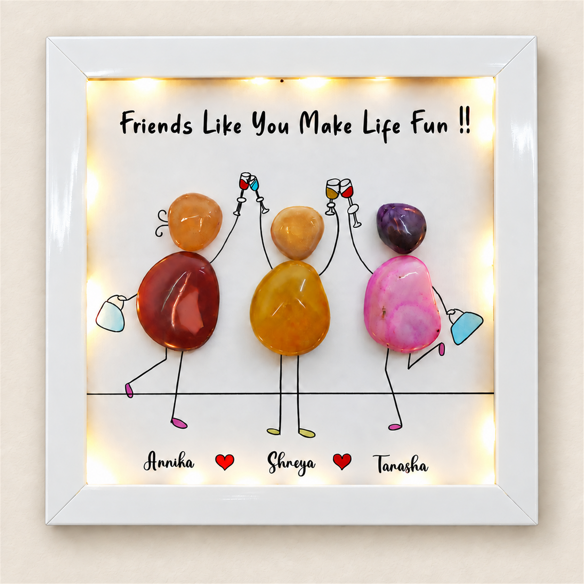 Tipsy Trio - Friends - white frame