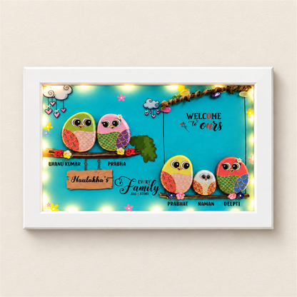 Tree of Love Family of 5 - white frame