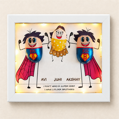 Two Big Brothers - white frame