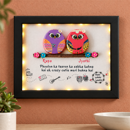 Two Birds on a Branch Birthday Gift - black frame