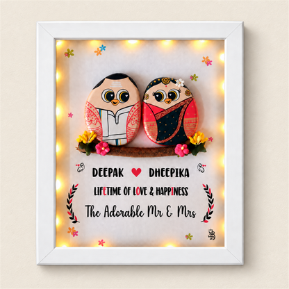 Ultra Cute Couple in Traditional Design - white frame