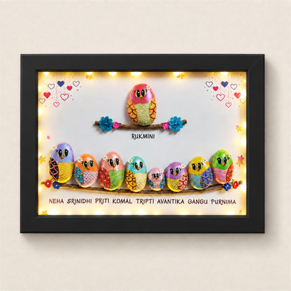 United Joint Family - Handcrafted Wall Hanging - black frame