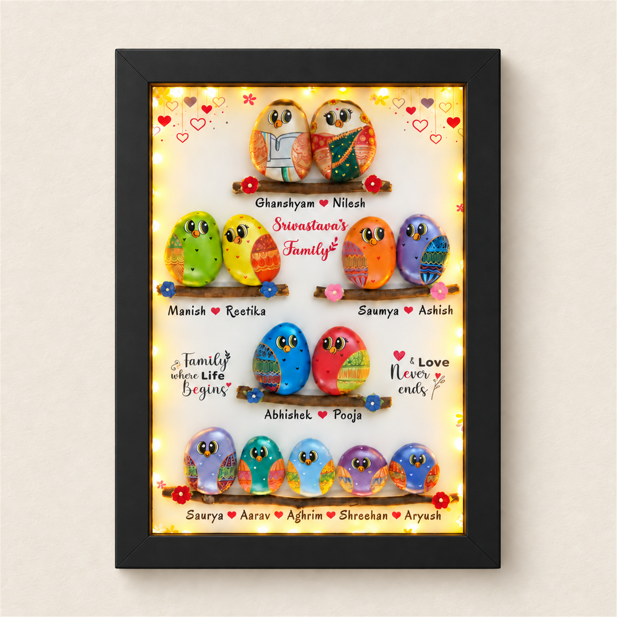 United We Stand Family of 13 - black frame