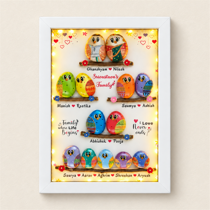 United We Stand Family of 13 - white frame